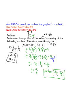 PreCalc Aim 53 and 54 - Parabolas