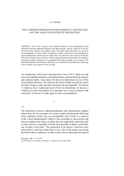 the underdetermination/indeterminacy distinction