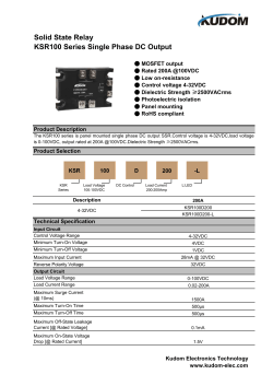 KSR100 Series Single Phase DC Output Solid State Relay