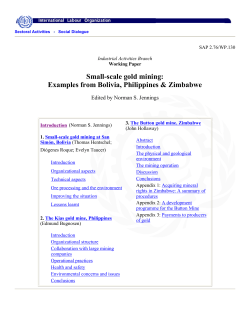 Small-scale gold mining: Examples from Bolivia, Philippines