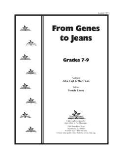 From Genes To Jeans - California Foundation for Agriculture in the