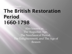 The British Restoration Period 1660-1798 - "A. Martini"