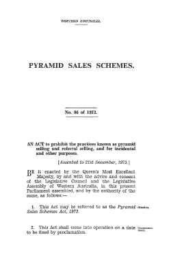 pyramid sales schemes.