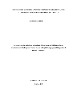 INFLUENCE OF GENDERED LINGUISTIC IMAGES ON GIRL