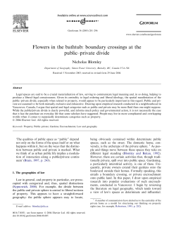 Flowers in the bathtub: boundary crossings at the public&ndash;private