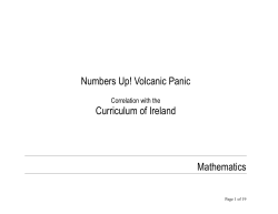 Numbers Up! Volcanic Panic Curriculum of Ireland