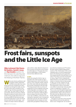 Frost fairs, sunspots and the Little Ice Age