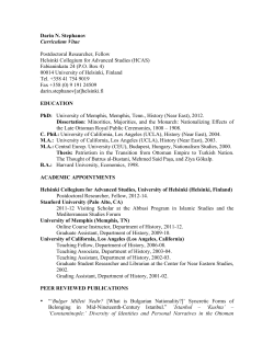 Darin N. Stephanov Curriculum Vitae Postdoctoral Researcher