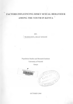 Factors Influencing Risky Sexual Behaviour Among the Youth in