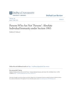 "Persons": Absolute Individual Immunity under