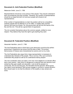 Document A: Anti-Federalist Position (Modified) Document B