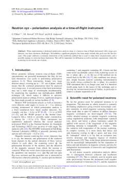 Neutron xyz &ndash; polarization analysis at a time-of