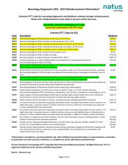 Neurology Diagnostics EEG - 2014 Reimbursement