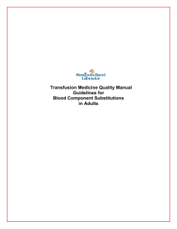 Blood Component Substitutions in Adults