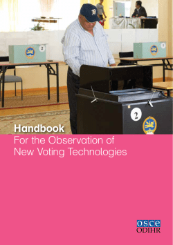 For the Observation of New Voting Technologies Handbook