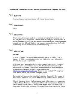 Minority Representation in Congress, 1937-1938