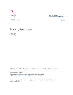 Teaching Sprezzatura - DigitalCommons@Linfield