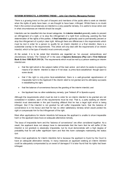 INTERIM INTERDICTS, A GROWING TREND