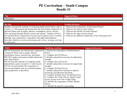 PE Curriculum &ndash; South Campus