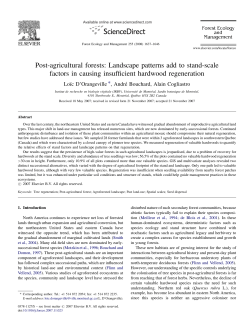 Post-agricultural forests: Landscape patterns add to stand