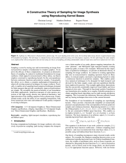 A Constructive Theory of Sampling for Image Synthesis using