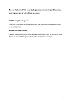 Beyond the Berlin Wall? Investigating joint commissioning and its