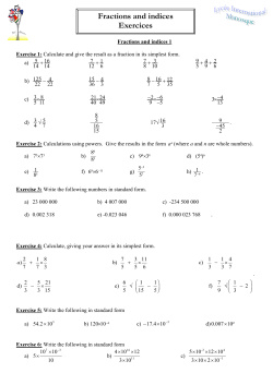 Fractions and indices Exercices