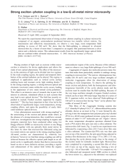 Strong exciton&ndash;photon coupling in a low-Q all