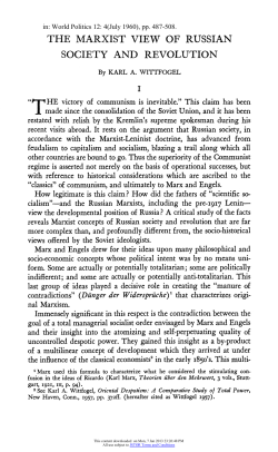 The Marxist View of Russian Society and Revolution