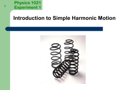 Introduction to Simple Harmonic Motion
