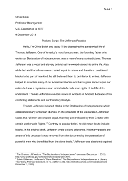 Jefferson Paradox Script