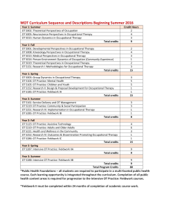 MOT Curriculum Sequence and Descriptions Beginning Summer 2016