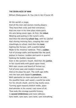 THE SEVEN AGES OF MAN William Shakespeare