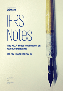 The MCA issues notification on revenue standards Ind AS 11 and