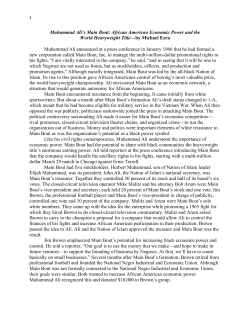 Muhammad Ali`s Main Bout: African American Economic Power and