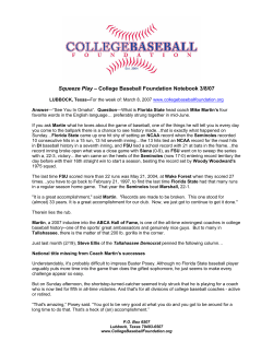 Squeeze Play – College Baseball Foundation Notebook 3/8/07