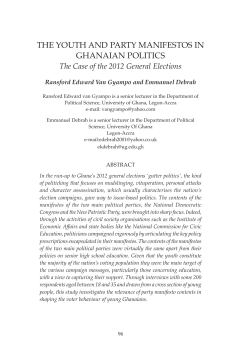 the youth and party manifestos in ghanaian politics
