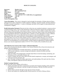 HESD 233: Clogging - Department of Health and Exercise Studies