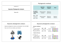 Lecture 2.1 Bayesian phylogenetic analysis