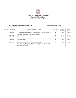 Comparative Literature - University of Hyderabad