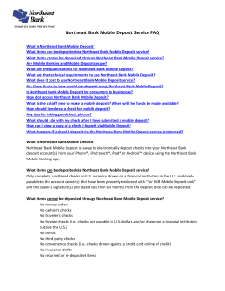 Northeast Bank Mobile Deposit Service FAQ