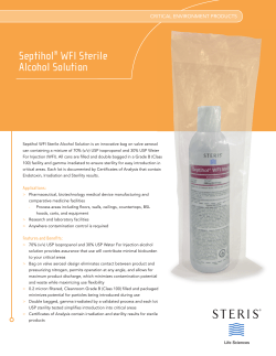 Septihol&reg; WFI Sterile Alcohol Solution