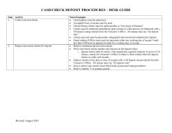 cash/check deposit procedures &ndash; desk guide