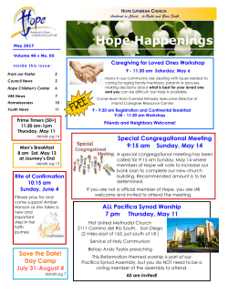 Newsletter - Hope Lutheran Church