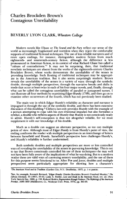 Charles Brockden Brown`s Contagious Unreliability