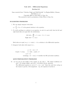 Unit #16 - Differential Equations Section 6.3