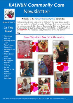 Community Care March 2017 Newsletter
