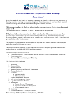 Business Administration Comprehensive Exam Summary: Doctoral