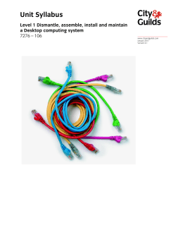 Unit Syllabus - City and Guilds