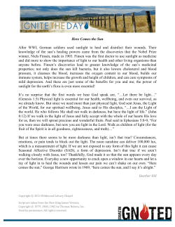 Here Comes the Sun After WWI, German soldiers used sunlight to